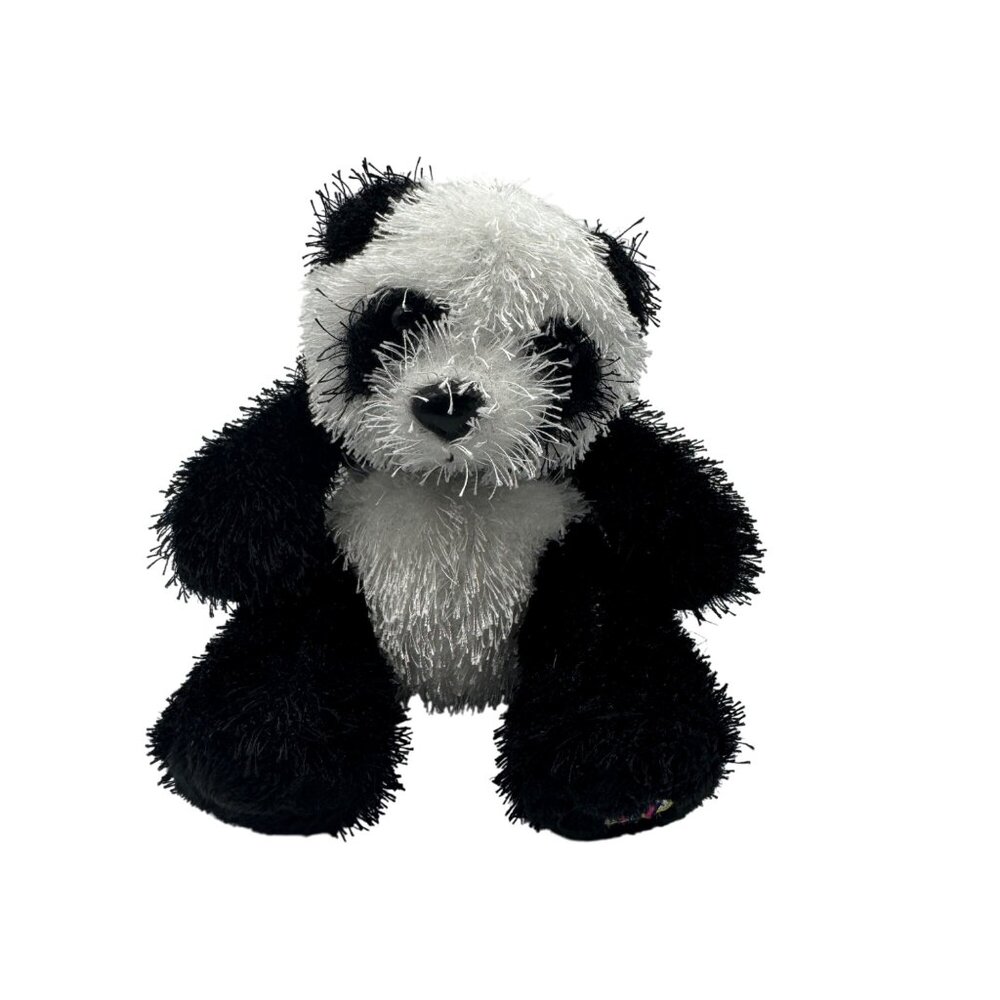 Fluffy Panda Plush By Ganz 6" Black & White Soft Stuffed Toy NO CODE